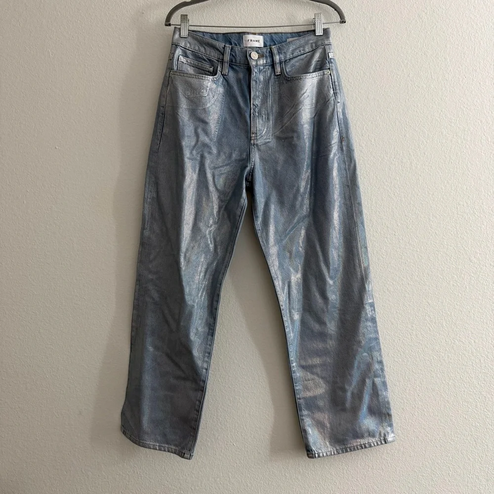 Frame Women’s Holographic Le Jane Crop Denim Jeans Size 27
